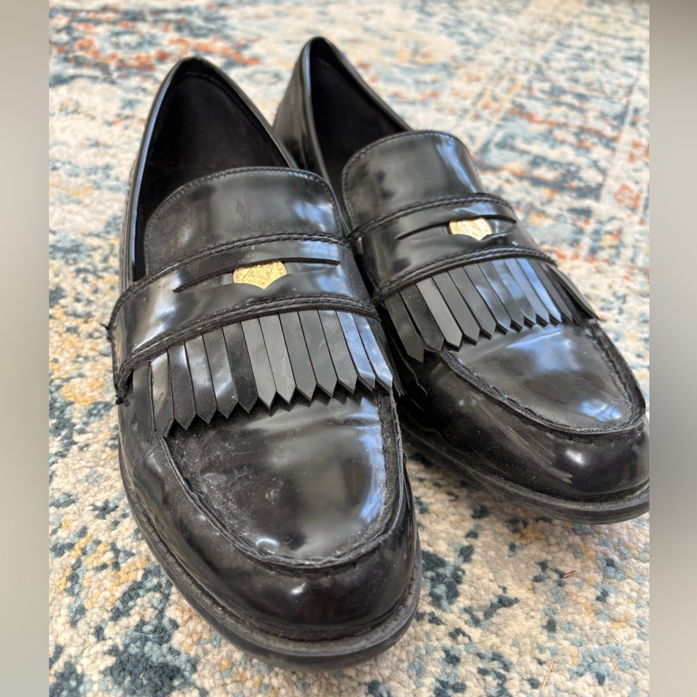 Zara faux leather fringed penny loafer